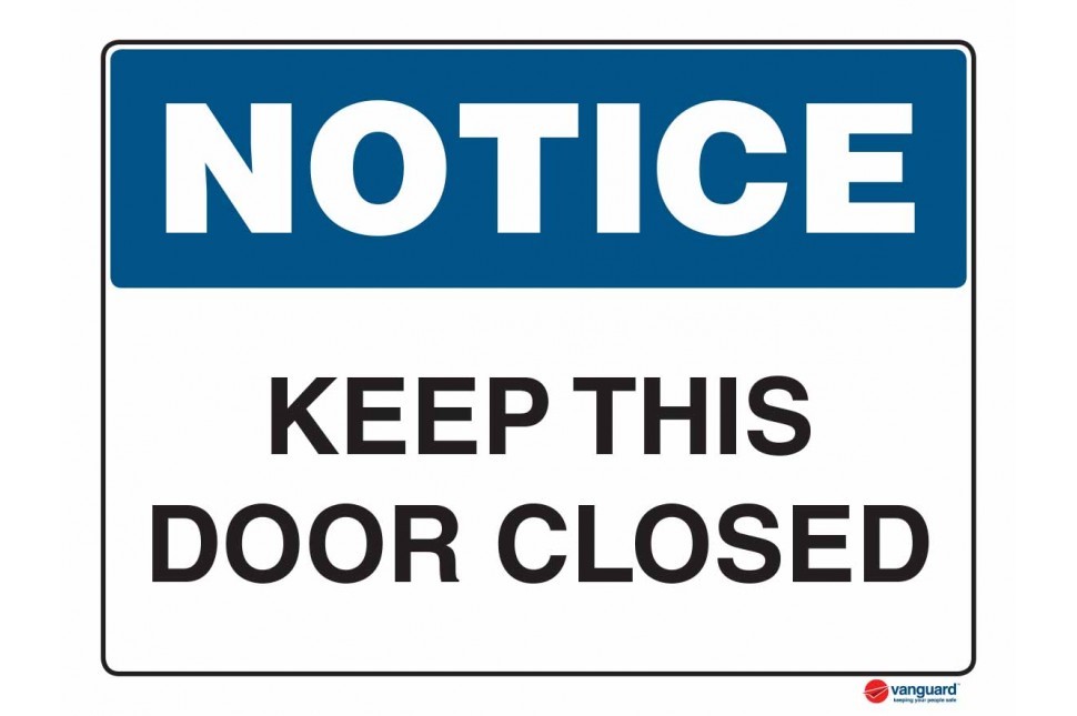 ACM Notice Sign - Keep This Door Closed - Vanguard NZ